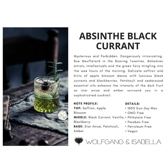 ABSINTHE BLACK CURRANT NATURAL SOY CANDLE TIN - Picture 2 of 4